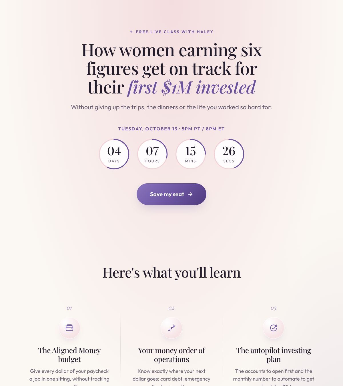 Registration page preview